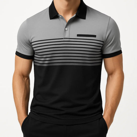 Alex – Kurzarm-Poloshirt mit Streifenmuster